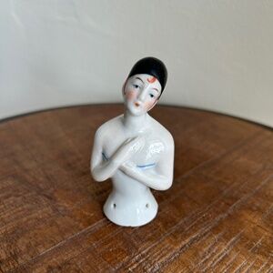 Vintage Art Deco Porcelain Pin Cushion Doll
